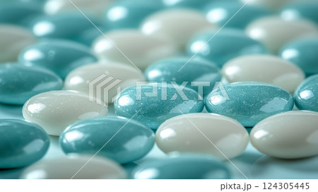 Bright Environment Food Photography Colorful Oval Candies 124305445