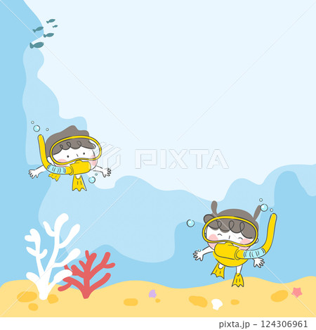 People who enjoy snorkeling and underwater scenery 124306961