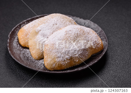 Sweet dumplings with fruits and berries Sweet dumplings with fruits and berries 124307163