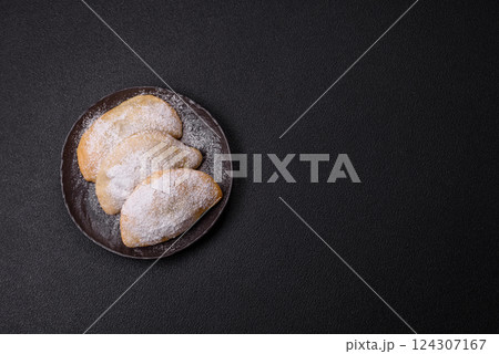 Sweet dumplings with fruits and berries Sweet dumplings with fruits and berries 124307167