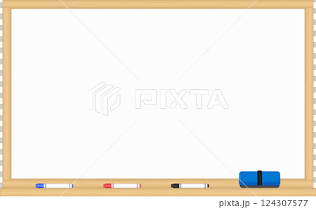 Wooden frame whiteboard frame background 124307577