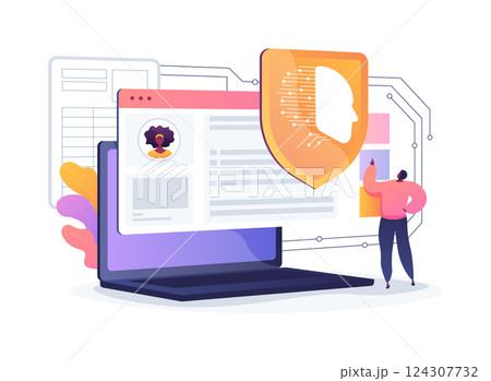 AI-Analyzed Customer Behavior abstract concept vector illustration. 124307732