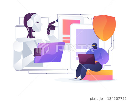 AI-Powered Fraud Detection abstract concept vector illustration. AI-Powered Fraud Detection abstract concept vector illustration. 124307733