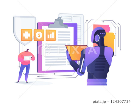 AI-Optimized Underwriting abstract concept vector illustration. 124307734