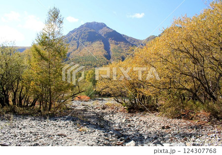 上高地の焼岳 上高地の焼岳 124307768