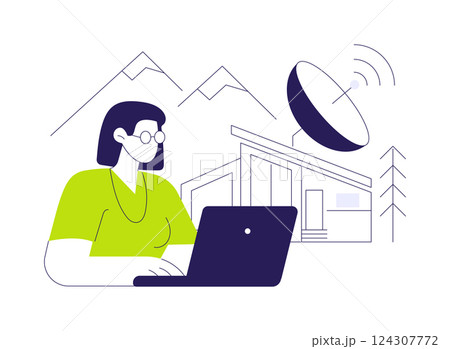 Space internet abstract concept vector illustration. 124307772
