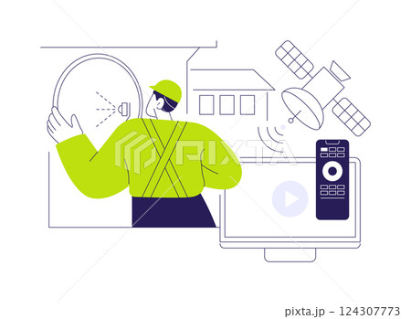 Satellite television abstract concept vector illustration. 124307773