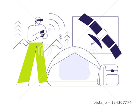 Satellite telephony abstract concept vector illustration. 124307774