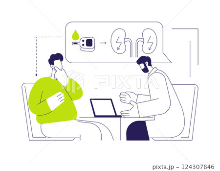 Diabetic kidney disorder abstract concept vector illustration. 124307846