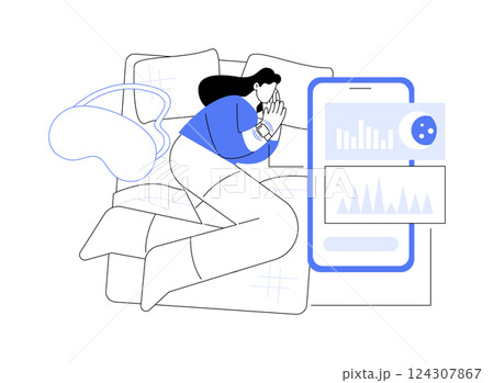 Sleep tracking app isolated cartoon vector illustrations. Sleep tracking app isolated cartoon vector illustrations. 124307867