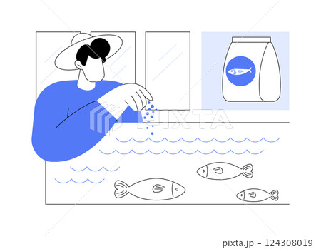 Fish farming isolated cartoon vector illustrations. 124308019