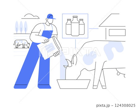 Dairy farming isolated cartoon vector illustrations. Dairy farming isolated cartoon vector illustrations. 124308025