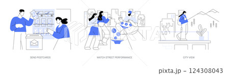 City tourism isolated cartoon vector illustrations se 124308043