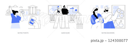 Visiting a museum isolated cartoon vector illustrations se Visiting a museum isolated cartoon vector illustrations se 124308077