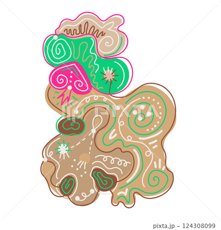 Abstract colorful doodle shape. Vector creative design element. 124308099