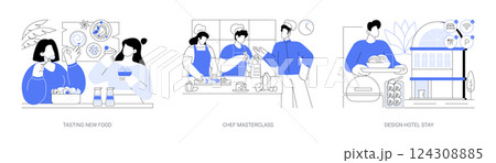 Gastronomy tour isolated cartoon vector illustrations se 124308885