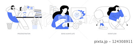 Self-organization problems isolated cartoon vector illustrations se 124308911