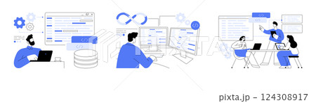 Back end development isolated cartoon vector illustrations se 124308917