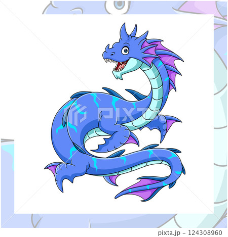 Leviathan cartoon mascot character design 124308960