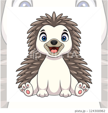 Hedgehog cartoon mascot character design 124308962