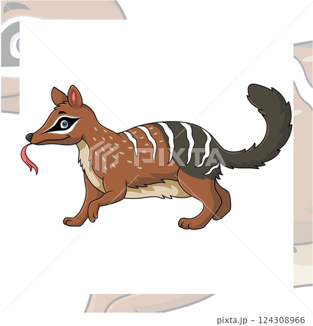 Numbat cartoon mascot character design 124308966