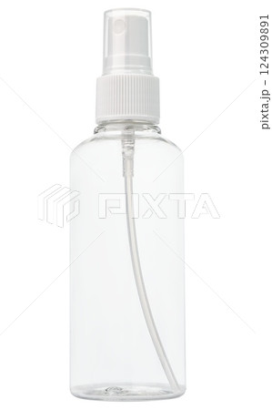 Compact plastic bottle with convenient sprayer. Compact plastic bottle with convenient sprayer. 124309891
