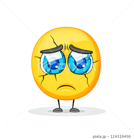Sad yellow emoji showing disappointment and frustration 124310456