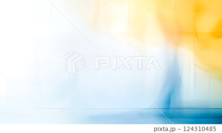 Abstract blurred gradient transitioning from white to yellow and blue 124310485