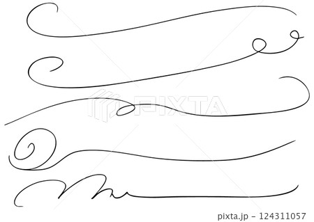 手描きの文字の下の線 アンダーラインセット ベクター 手描きの文字の下の線 アンダーラインセット ベクター 124311057