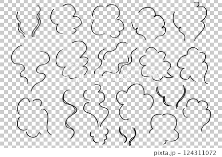 Simple hand-drawn steam illustration material Vector 124311072
