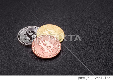 Bitcoin cryptocurrency dummy in the form of a round iron coin 124312122
