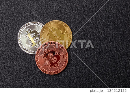 Bitcoin cryptocurrency dummy in the form of a round iron coin 124312123