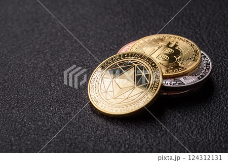 Ethereum cryptocurrency dummy in the form of a round iron coin 124312131