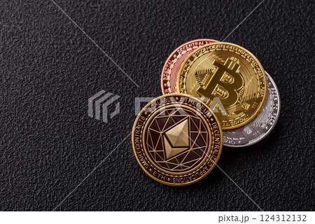 Ethereum cryptocurrency dummy in the form of a round iron coin 124312132