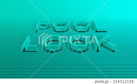 Pool Look 3D Text  Aqua Typography for Summer Design 124312138