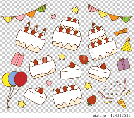 ケーキ_バースデー_パーティー_クリスマス_素材 124312535