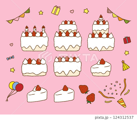 ケーキ_バースデー_パーティー_クリスマス_素材 124312537