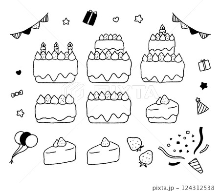 ケーキ_バースデー_パーティー_クリスマス_素材 124312538