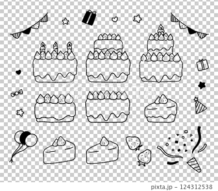 ケーキ_バースデー_パーティー_クリスマス_素材 124312538