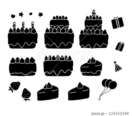 ケーキ_バースデー_パーティー_クリスマス_素材 124312540