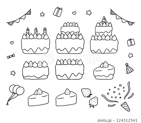 ケーキ_バースデー_パーティー_クリスマス_素材 124312541
