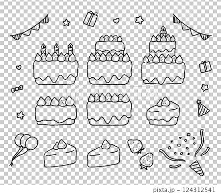 ケーキ_バースデー_パーティー_クリスマス_素材 124312541