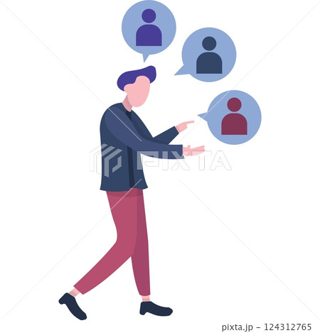 Man and online community group vector icon 124312765