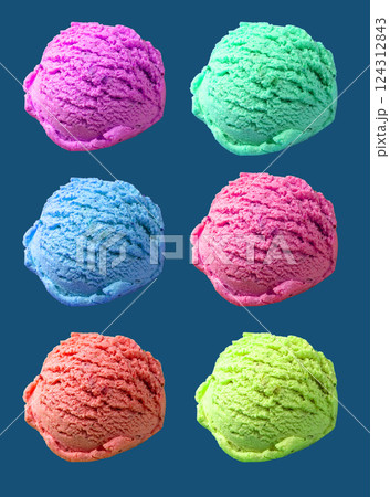 Ice cream ball pattern isolated on color background 124312843