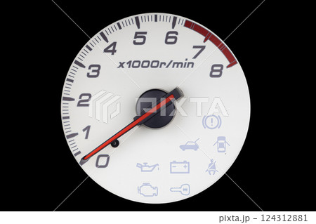 Car Tachometer with Warning Lights Icons Car Tachometer with Warning Lights Icons 124312881