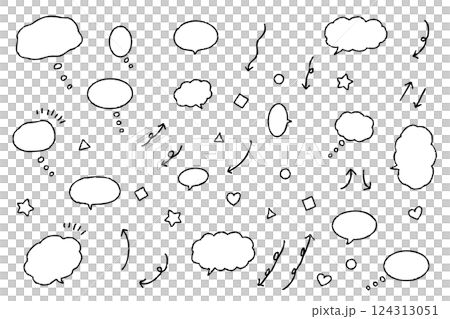 Speech bubble arrow set Speech bubble arrow set 124313051