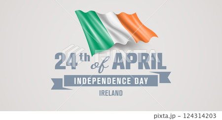 Ireland happy independence day greeting card, banner vector illustration 124314203