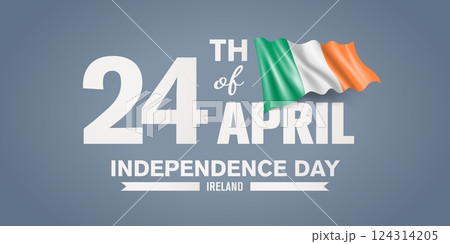 Ireland happy independence day greeting card, banner with template text vector illustration 124314205