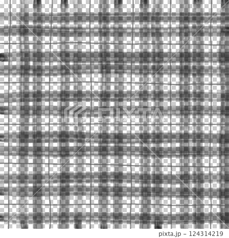 Black Plaid Gingham Hand Drawn Background Pattern Overlay 124314219