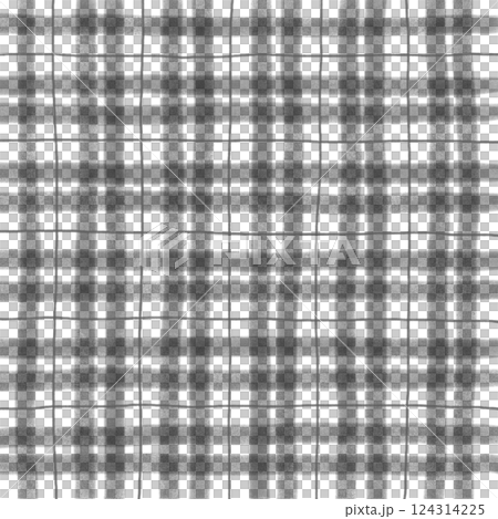 Black Plaid Gingham Hand Drawn Background Pattern Overlay 124314225